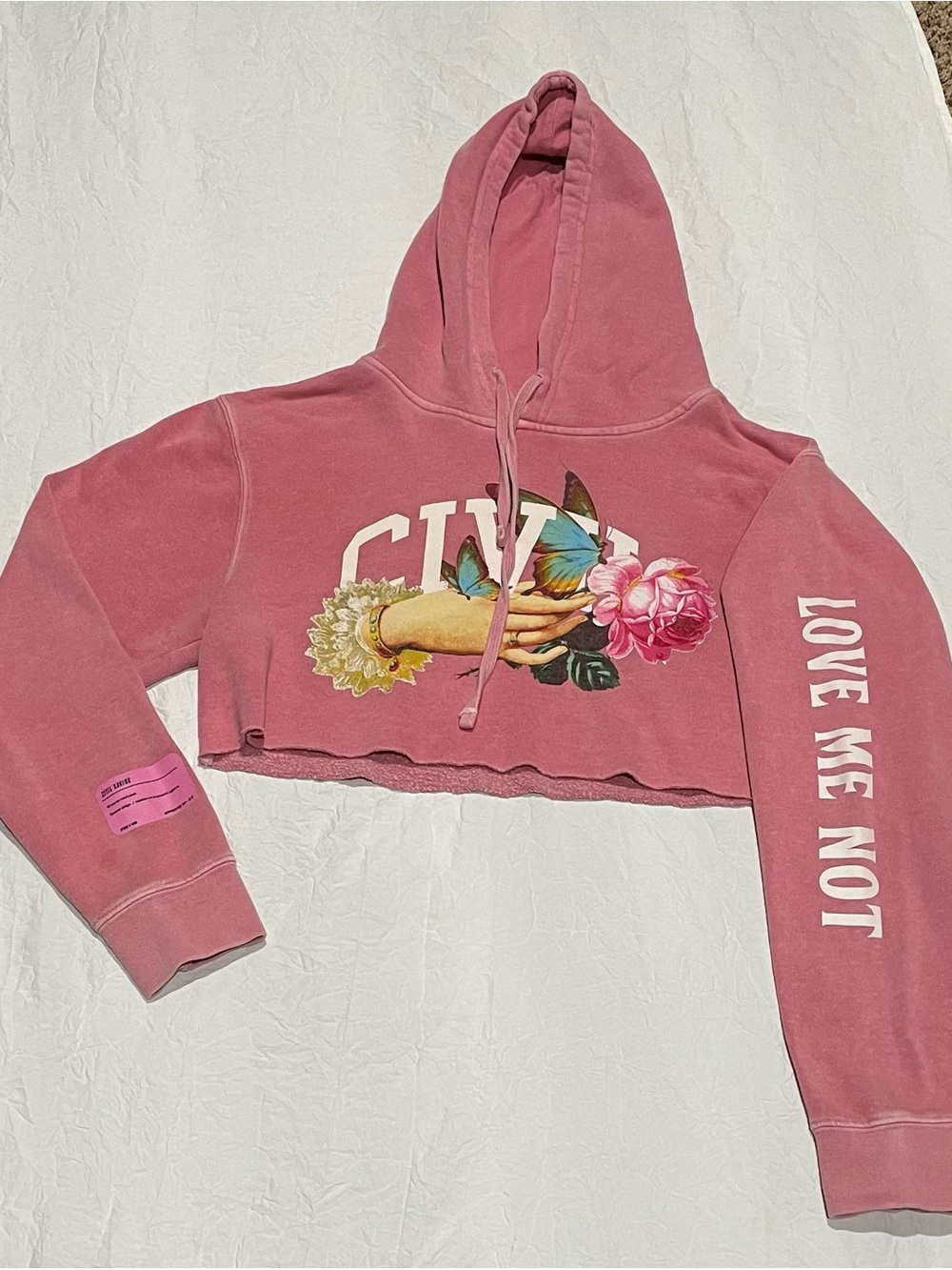 Limited Edition Civil Regime Cropped Love Me Not Hoodie